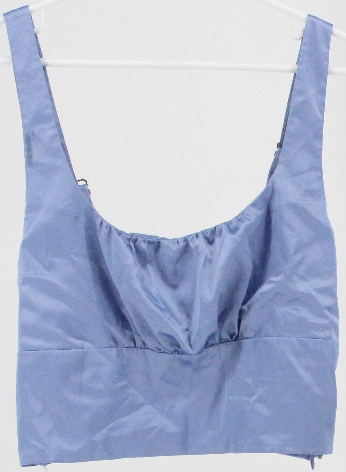 Forever 21 Light Blue Cropped Satin Tank Top