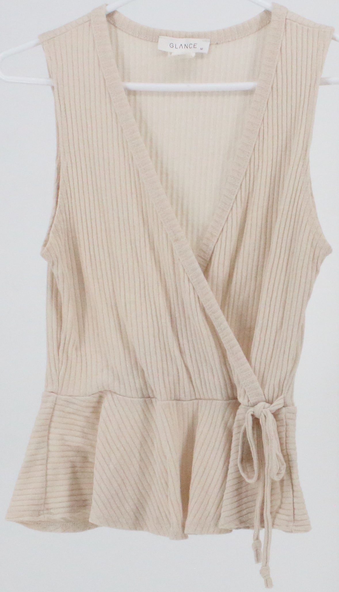 Glance Light Beige Knit Tank Top