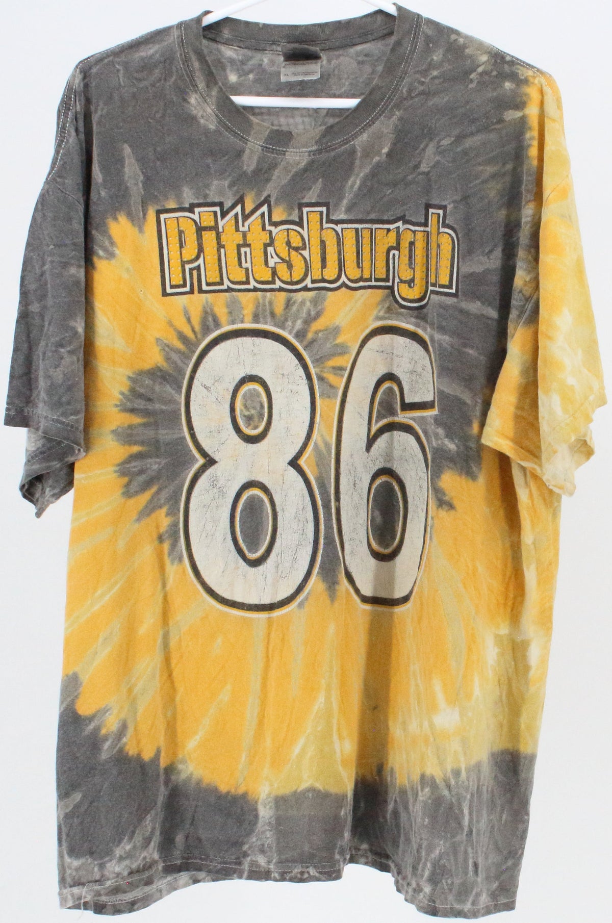 Gildan Pittsburgh 86 Grey and Yellow Tie Dye T-Shirt