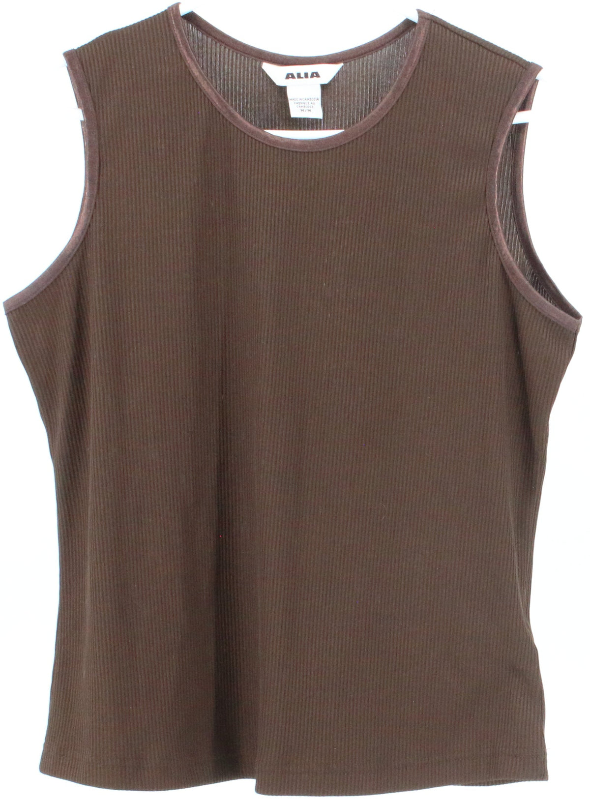 Alia Brown Rib Tank Top