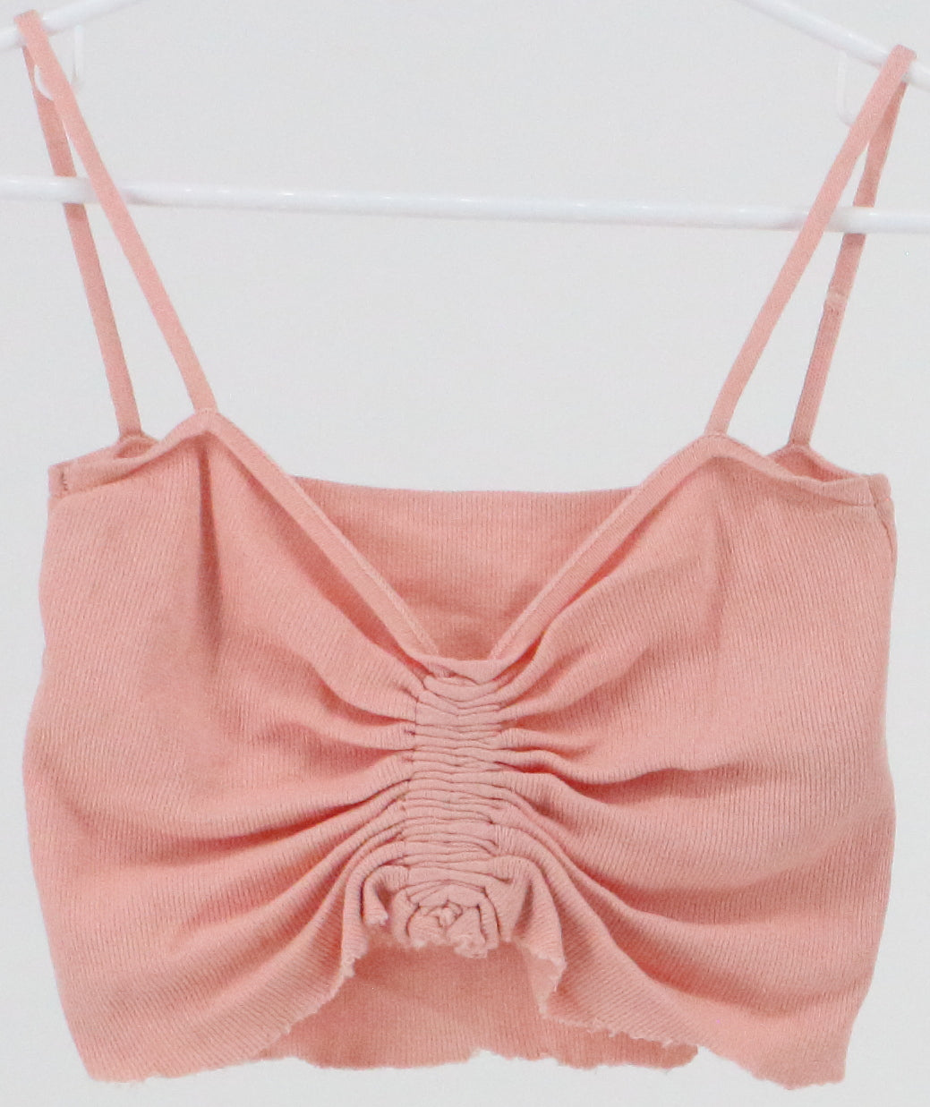 Pink Cropped Knit Tank Top