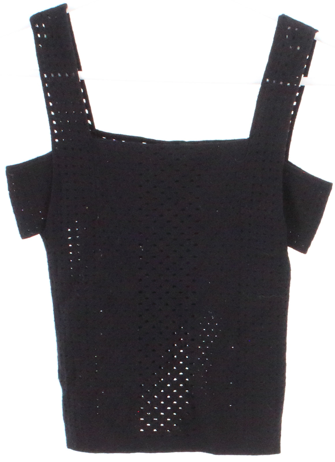 Express Black Perforated Cropped Tank Top