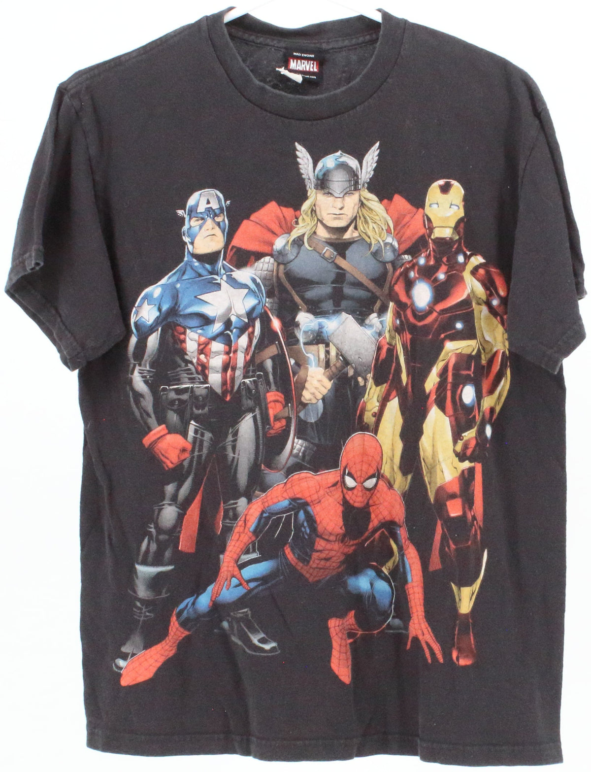 Marvel Black Front Print T-Shirt