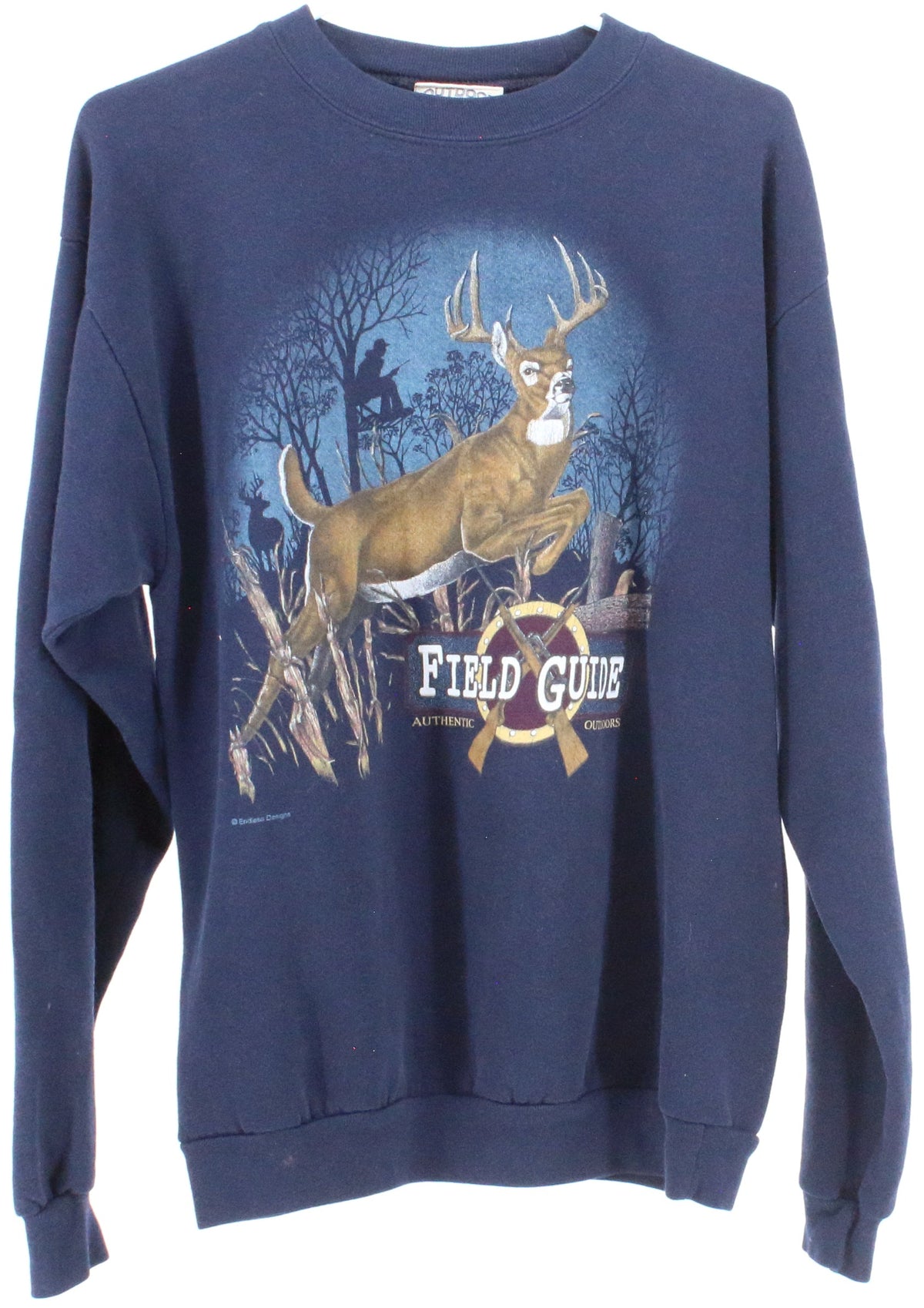 Outdoor Gear Field Guide Navy Blue Front Print Sweatshirt