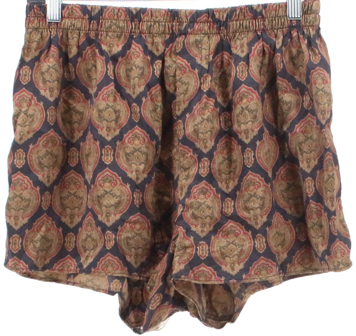 Addiction Black and Brown Print Silk Men's Shorts