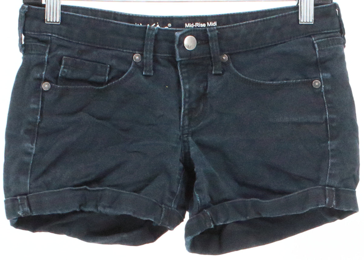 Massimo Denim Mid-Rise Dark Blue Mini Women's Shorts