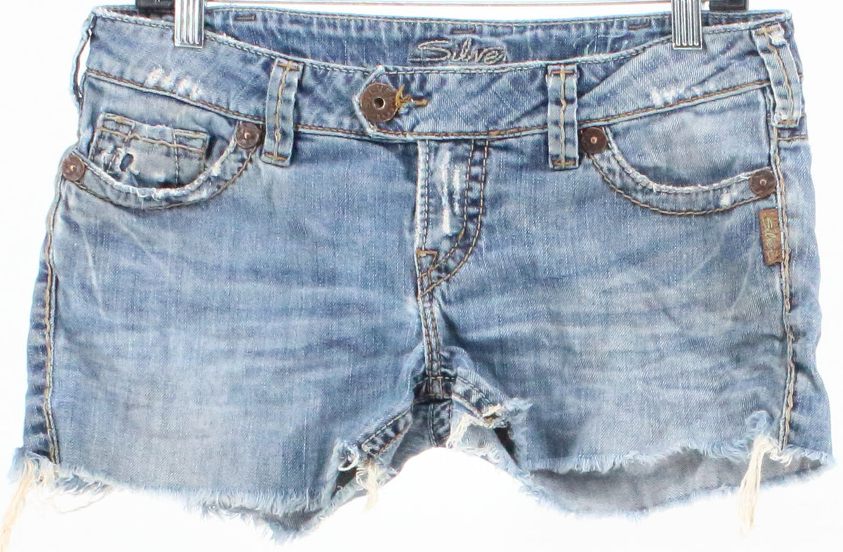 Silver Jeans Tuesday Blue Denim Mini Shorts