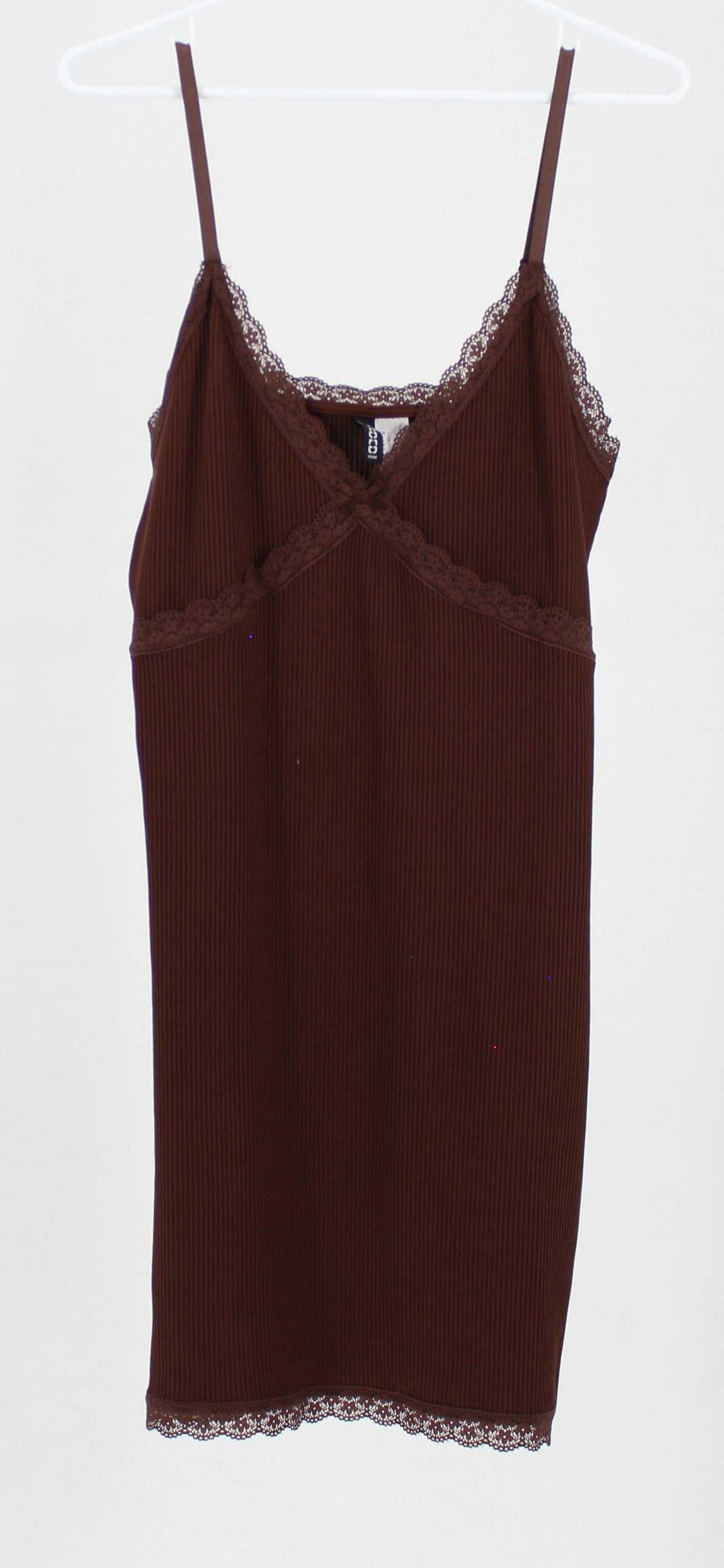 H&M brown ribbed slip dress