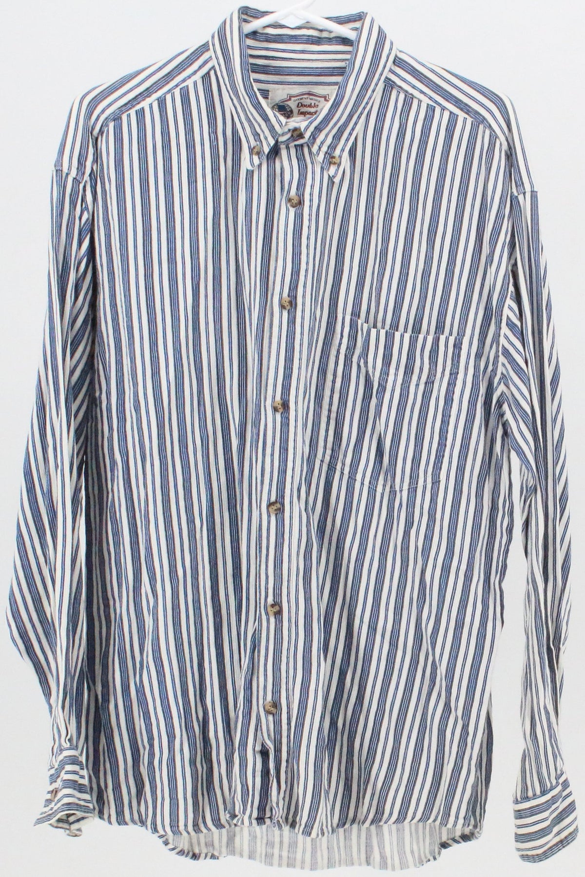 Double Impact Blue and White Striped Shirt
