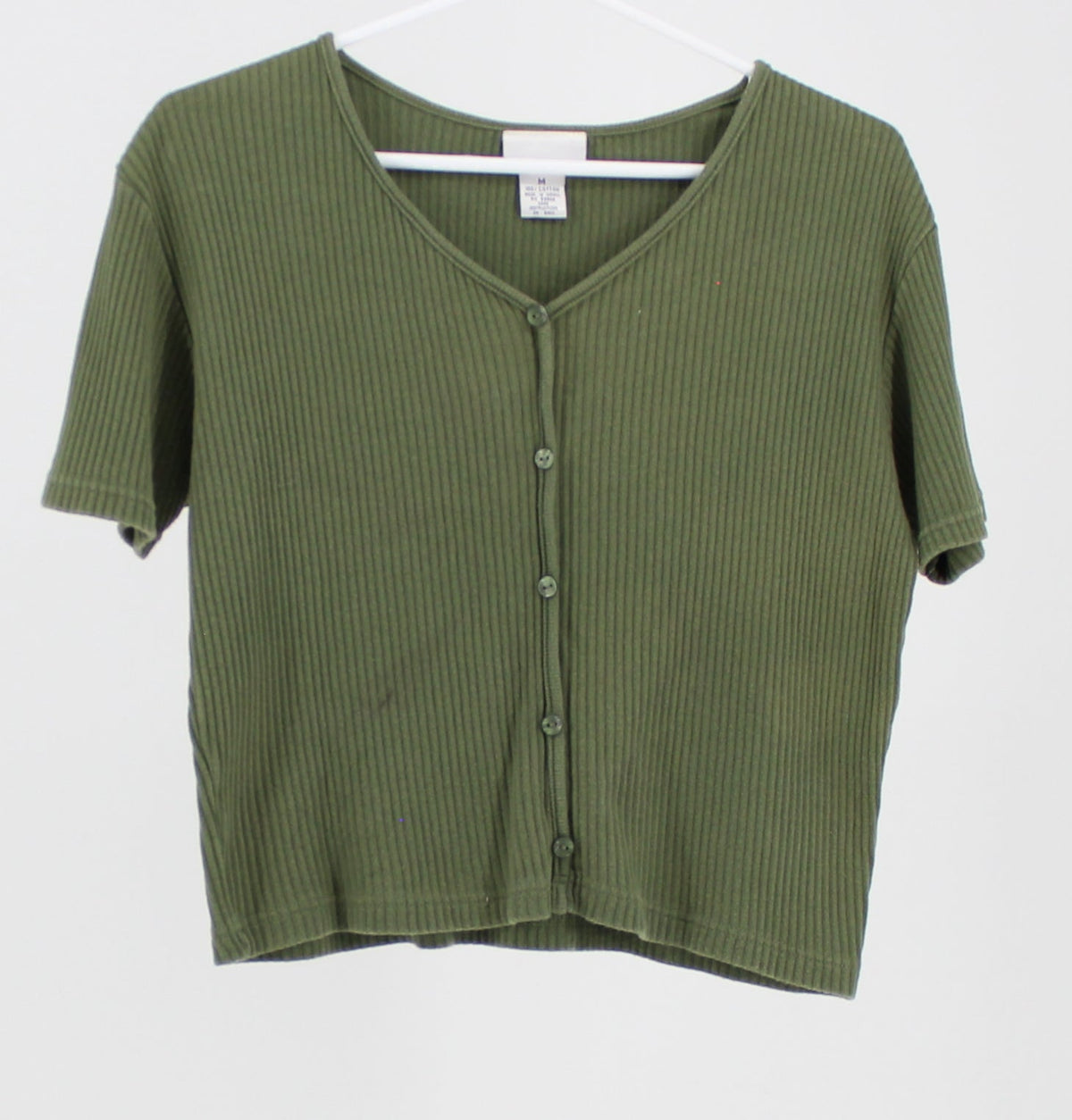 Weathervane green ribbed short sleeve button up shirt
