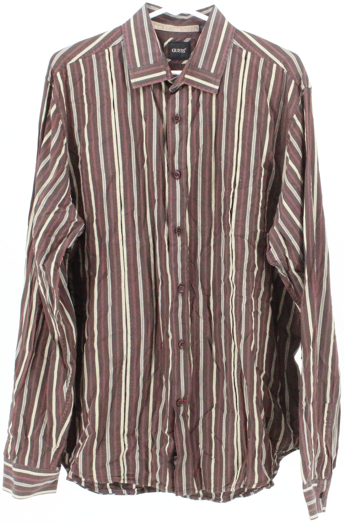 Guess Brown Striped Shirt