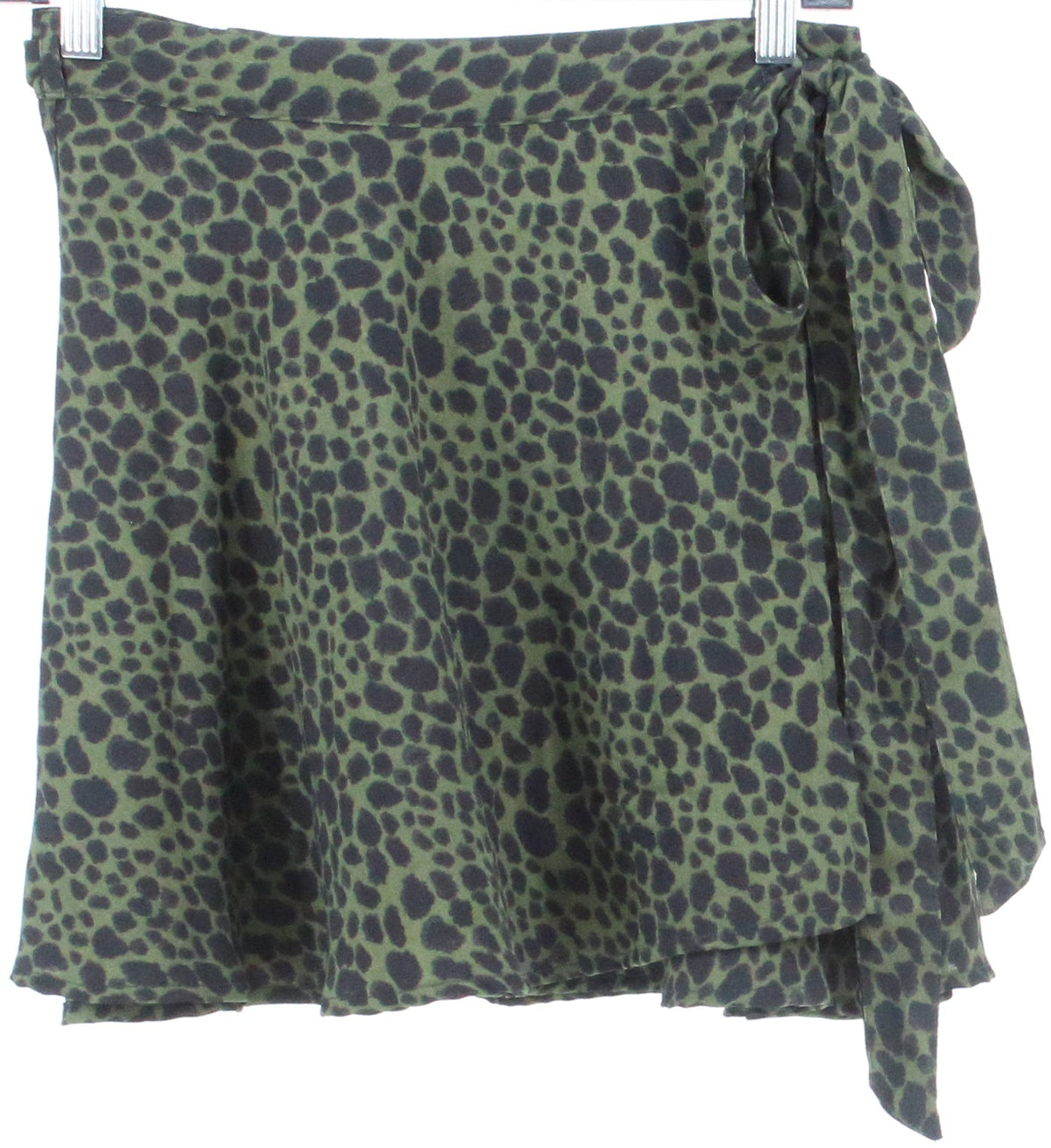 Abercrombie & Fitch Green and Black Print Wrap Skirt