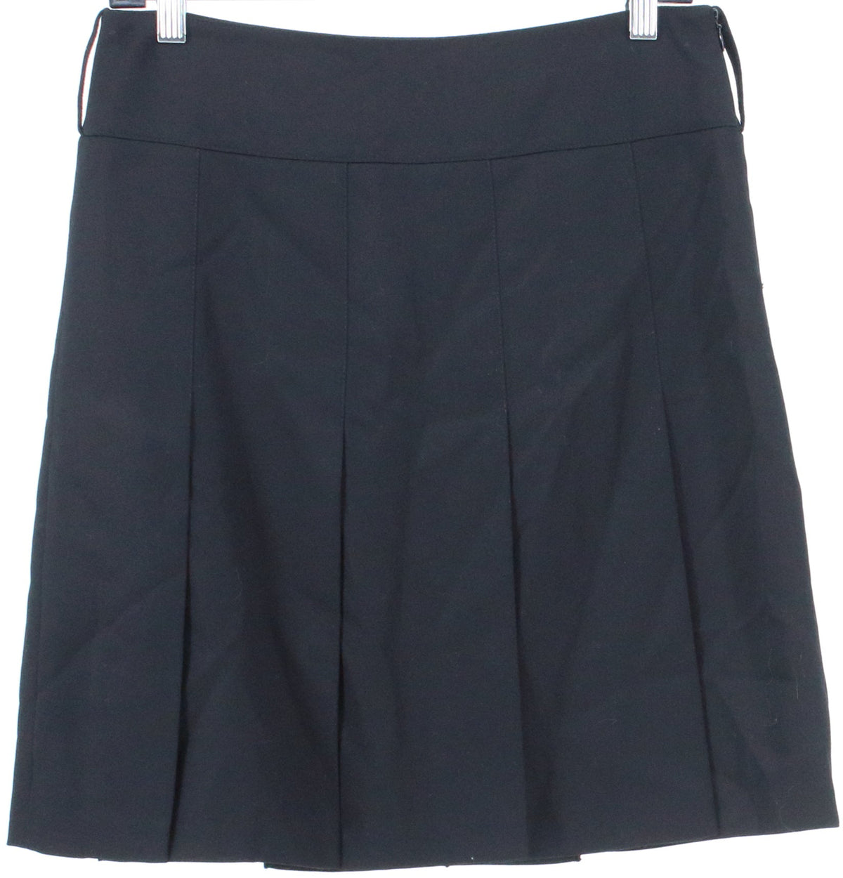 Burberry London Black Pleated Wool Skirt