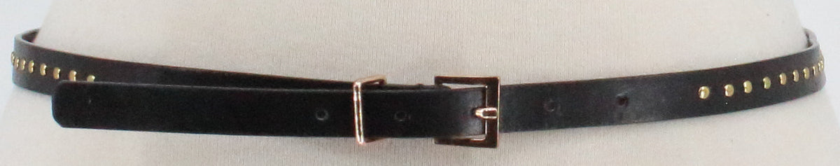 Black Thin Studded Belt