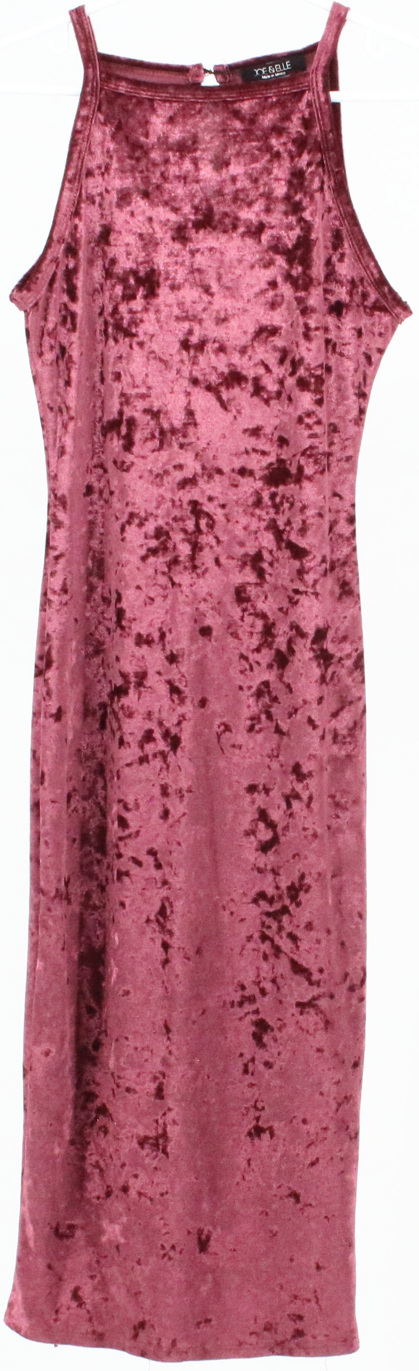 Joe & Elle Dark Pink Midi Velour Dress