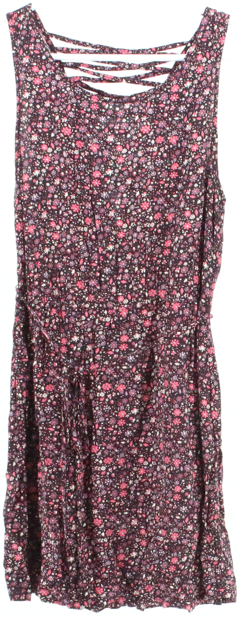 Forever 21 Black and Pink Flower Print Mini Dress
