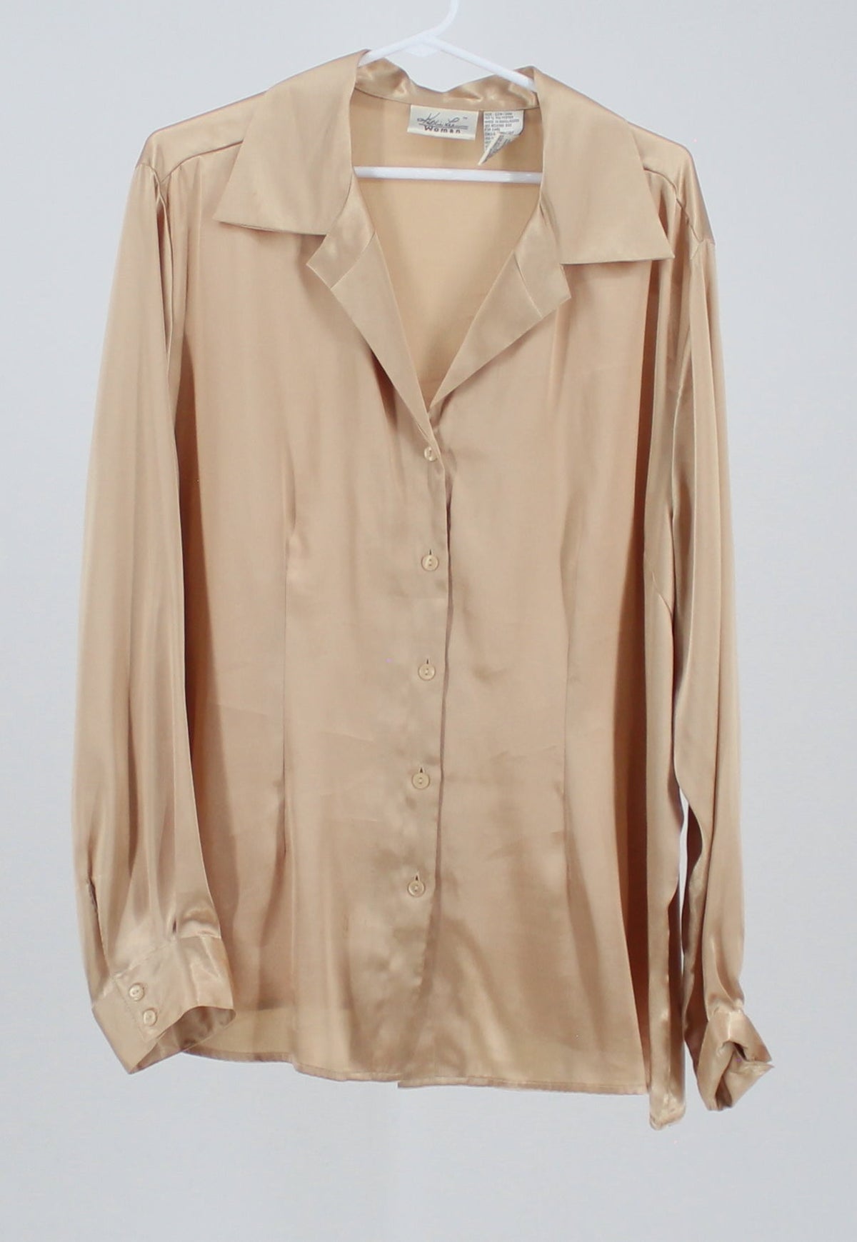 Kathie Lee gold deep neck full sleeve button up