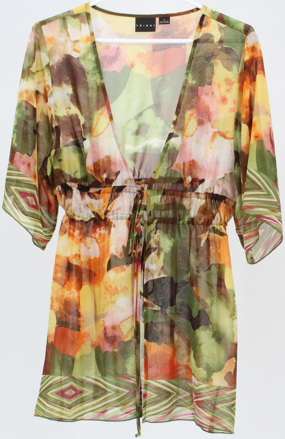 Tribal Multicolor Abstract Print Coverup
