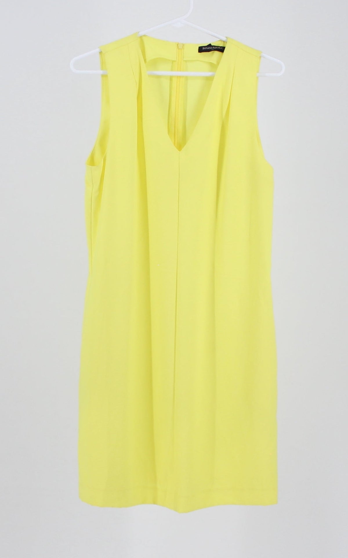 Banana Republic neon yellow V neck dress