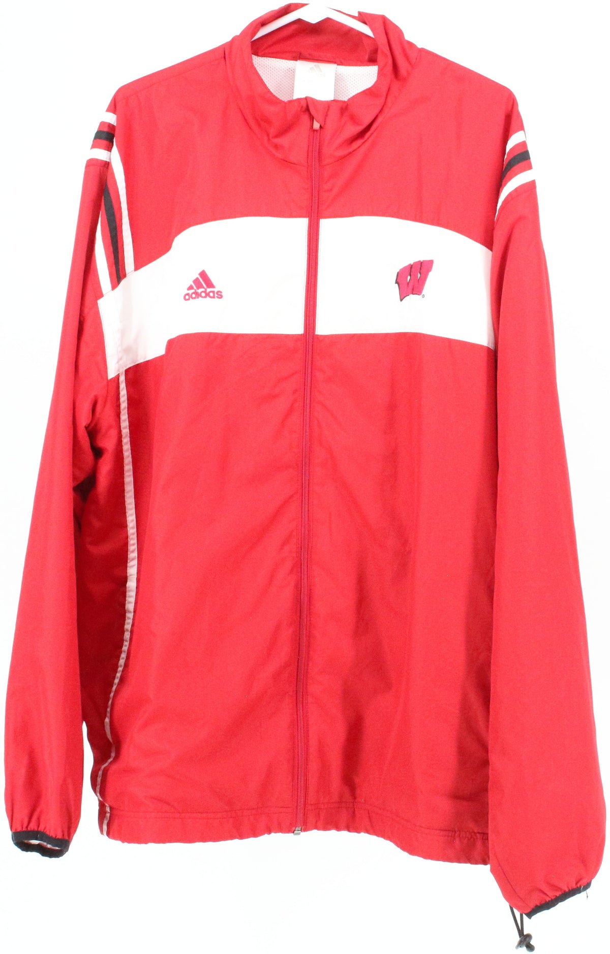 Adidas Red and White Wisconsin Jacket