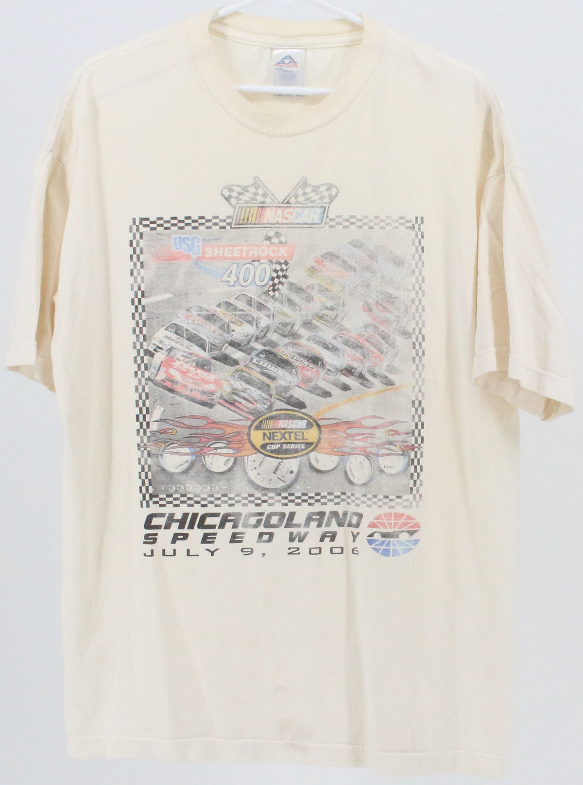 AAA Nascar USG Sheetrock 400 Off White T-Shirt