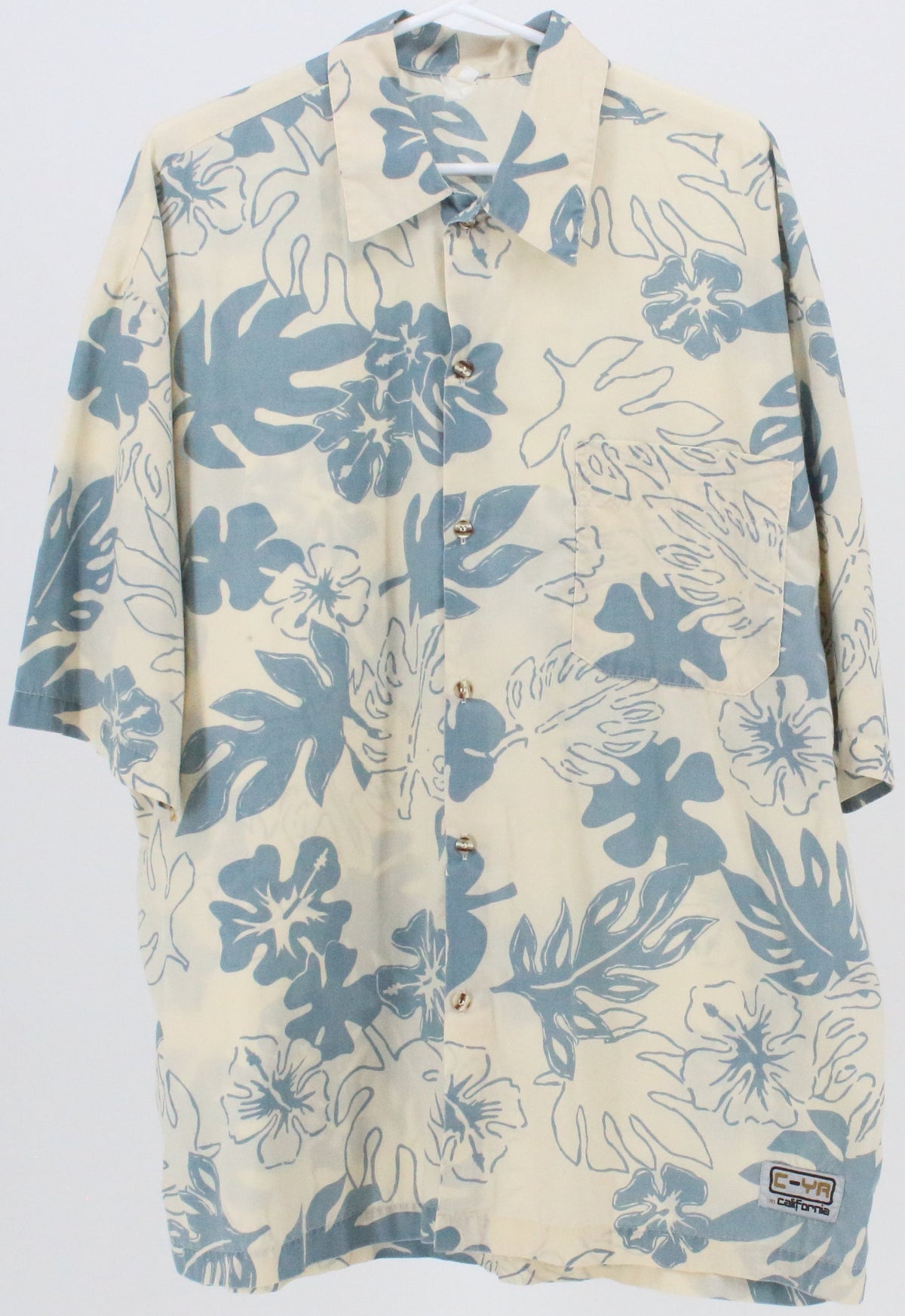 CY-A in California Off White and Blue Print Short Sleeve Shirt