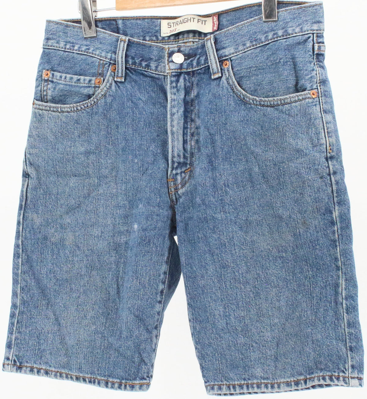 Levis 505 Dark Wash Straight Fit Denim Shorts