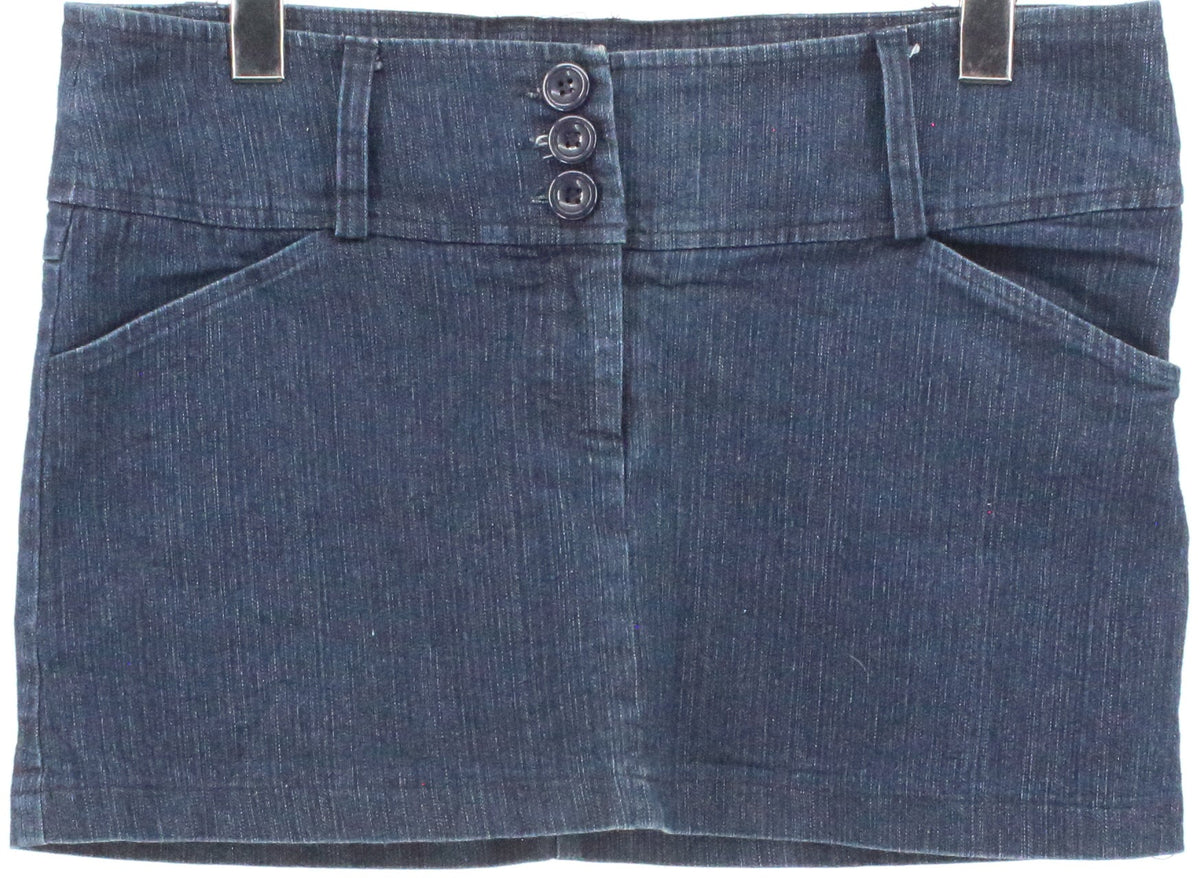 Body Central Dark Wash Mini Denim Skirt