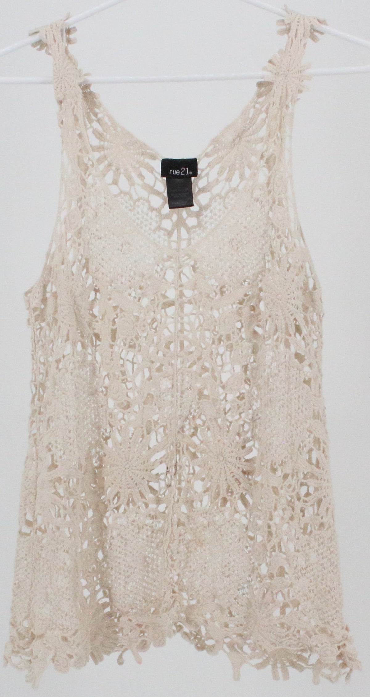 Rue 21 Light Beige Crochet Tank Top