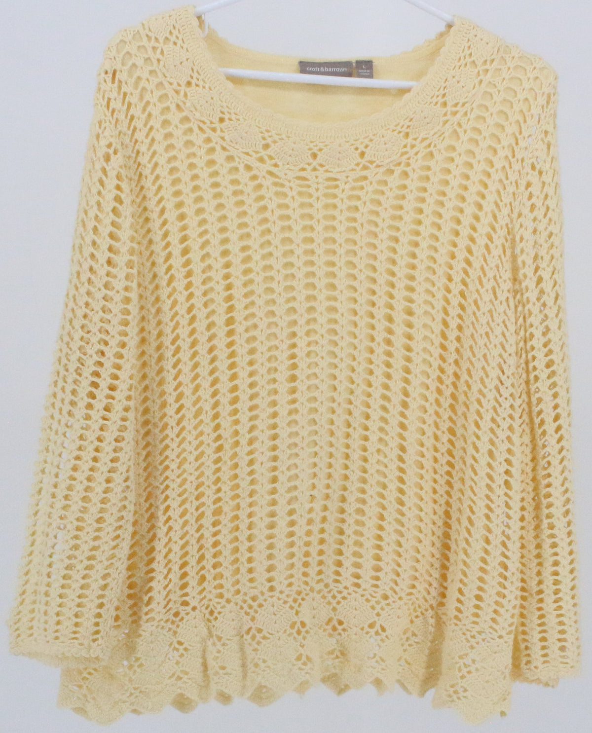 Croft & Barrow Light Yellow Crochet Top