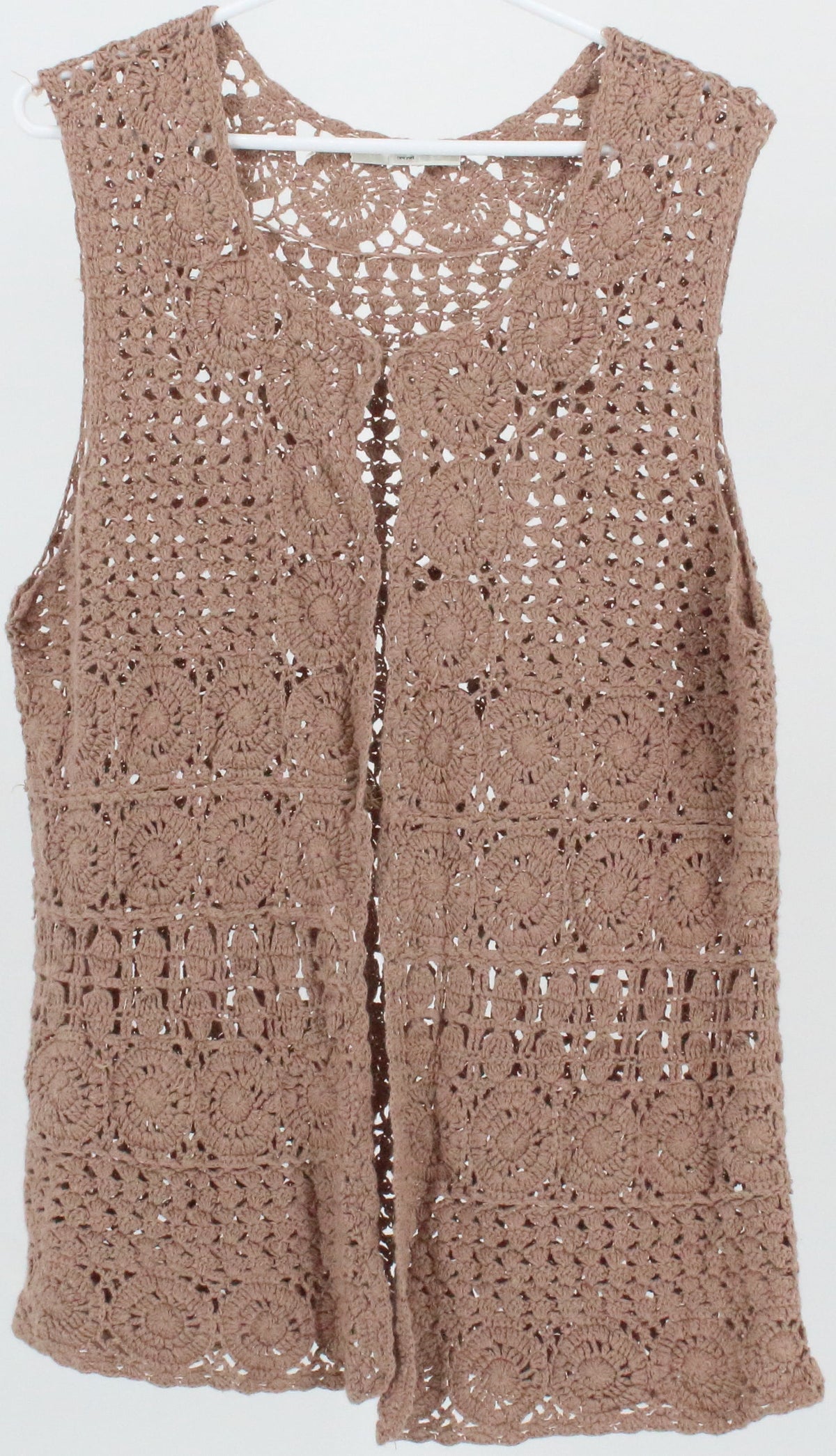 Liz Claiborne Light Brown Crochet Vest