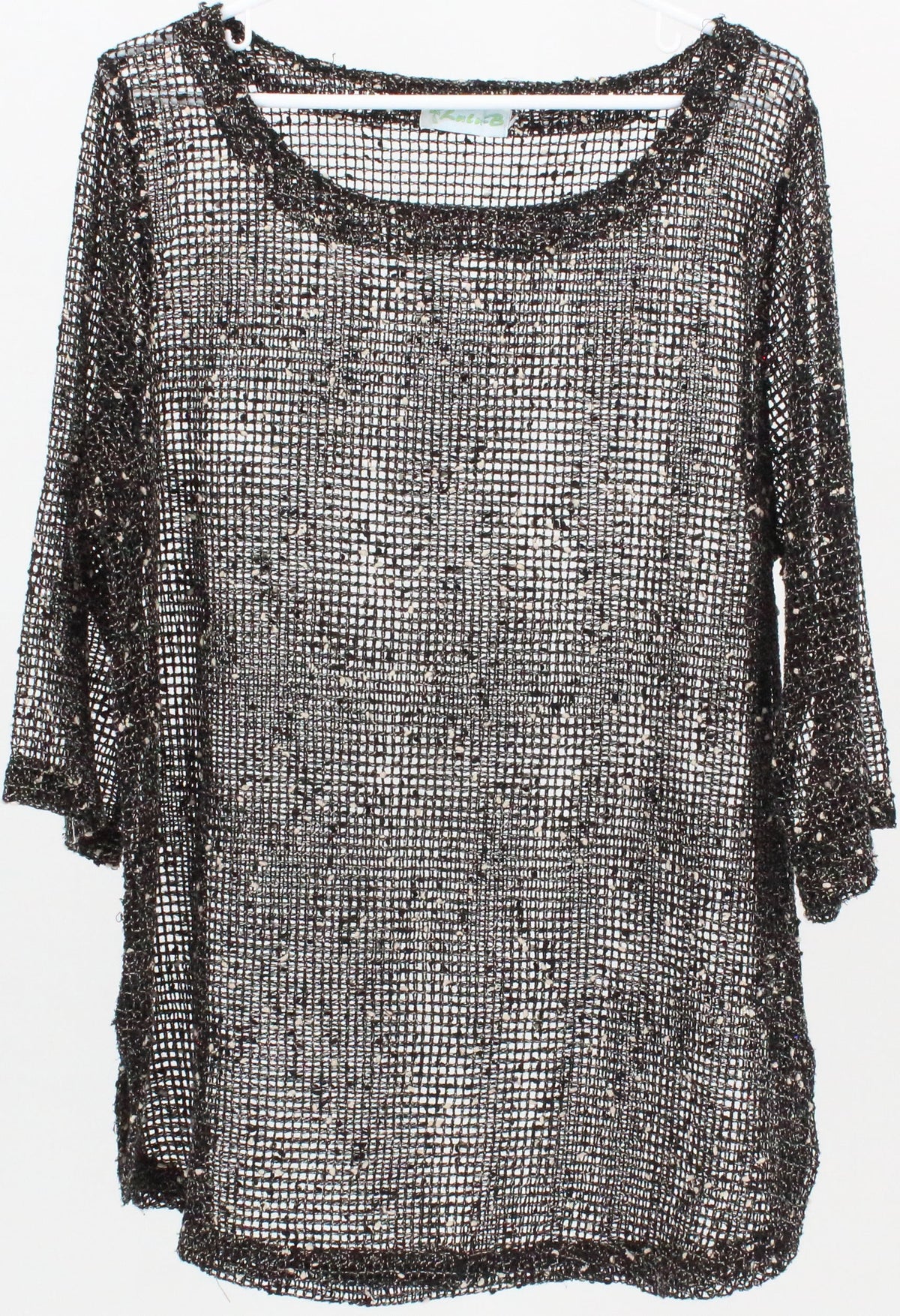 Lulu-B Black and Off White Crochet Top