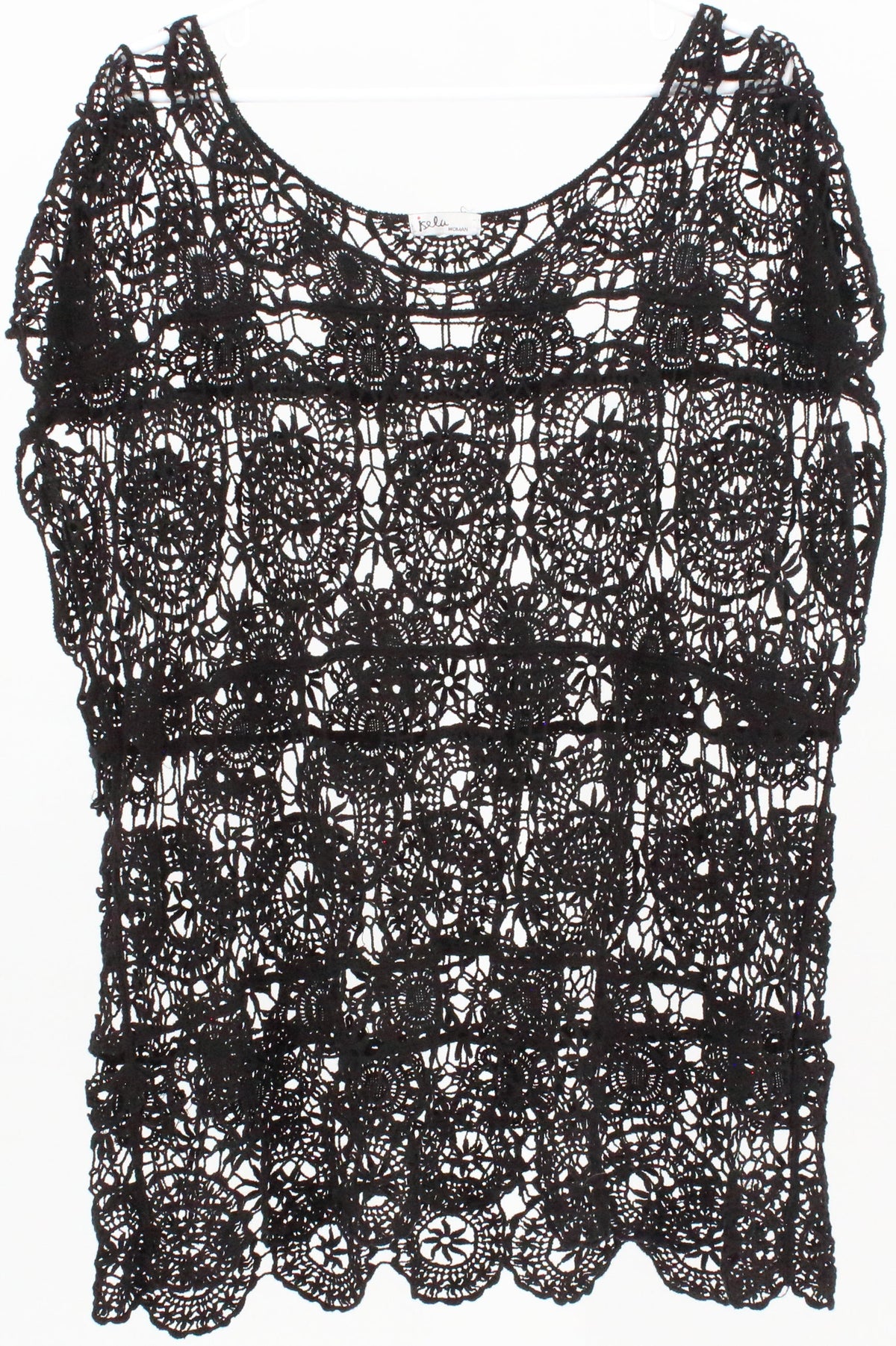 Isela Woman Black Crochet Top