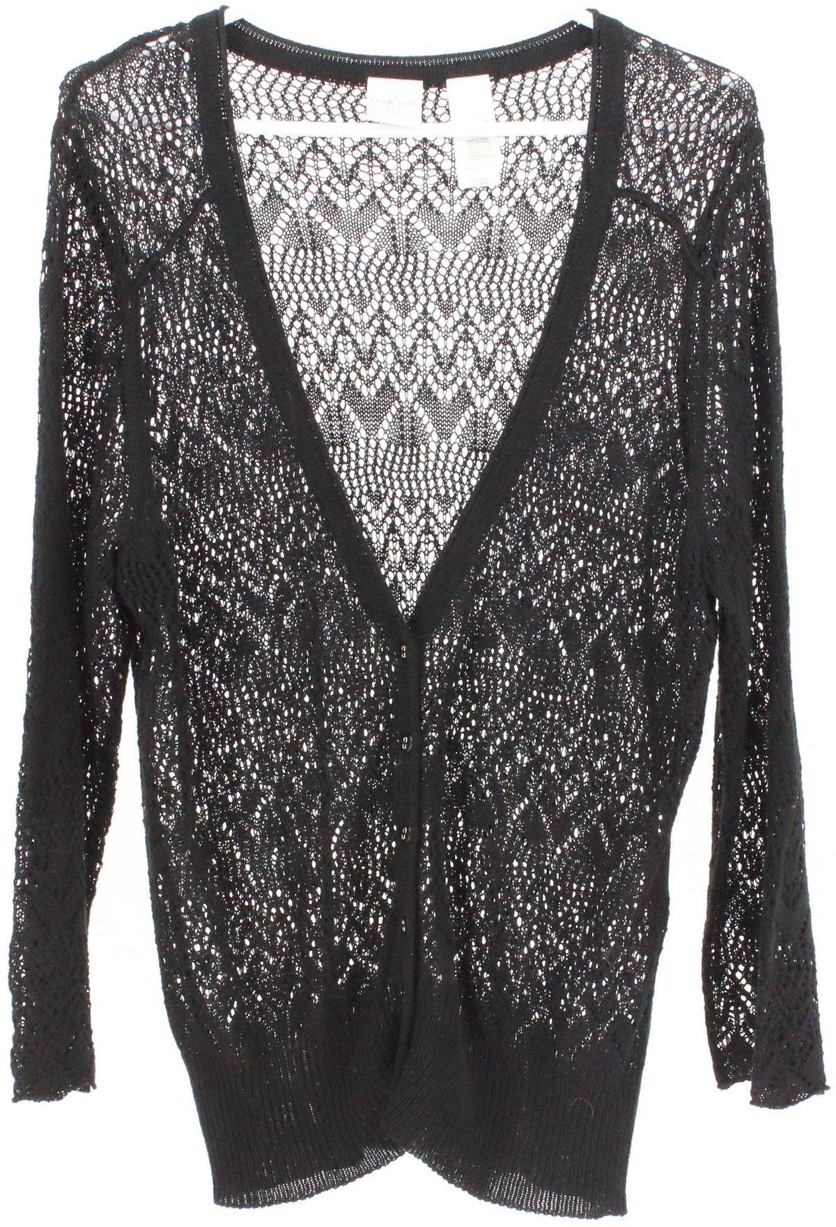 Emma James Black Crochet Cardigan