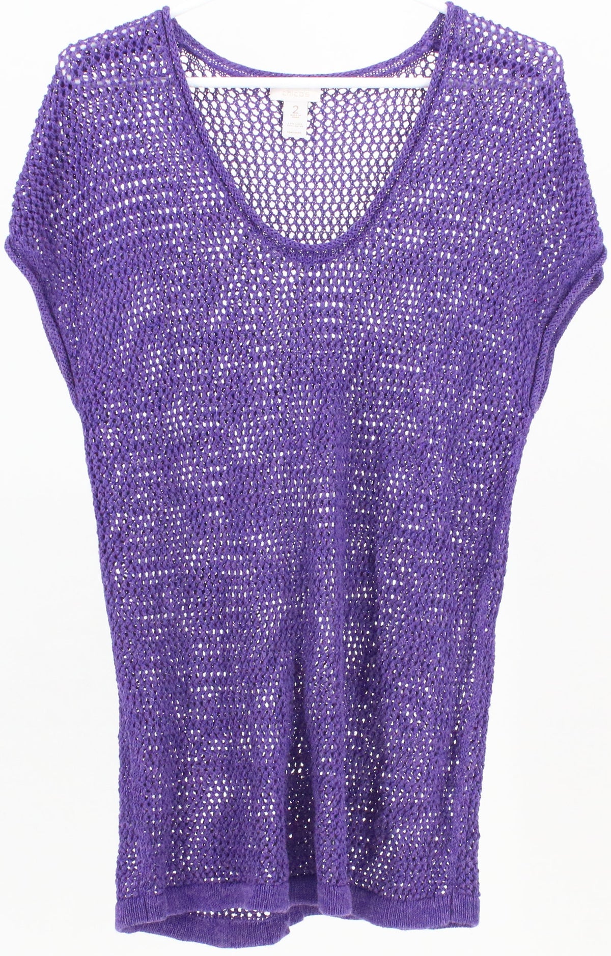 Chico's Purple Crochet Top