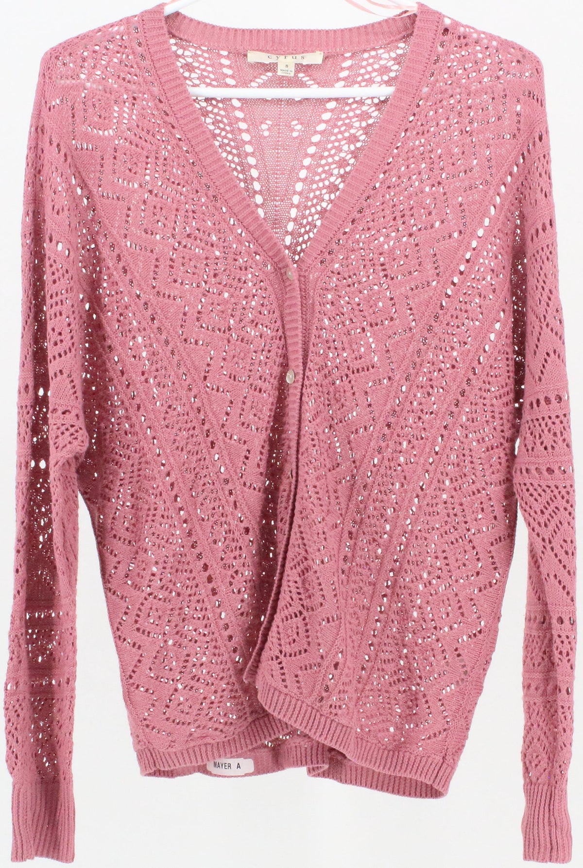 Cyrus Pink Knit Cardigan Sweater