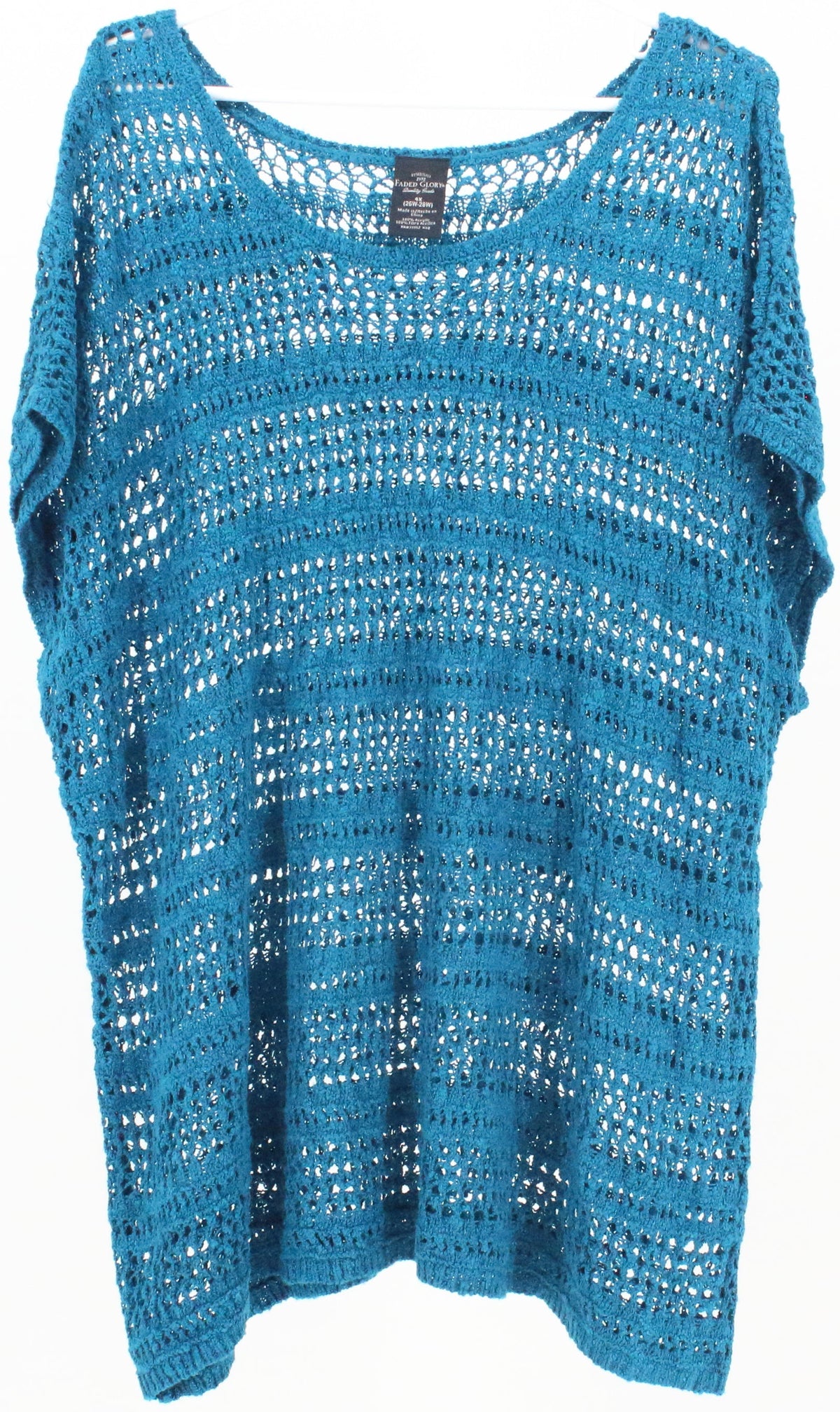 Faded Glory Blue Sleeveless Crochet Top