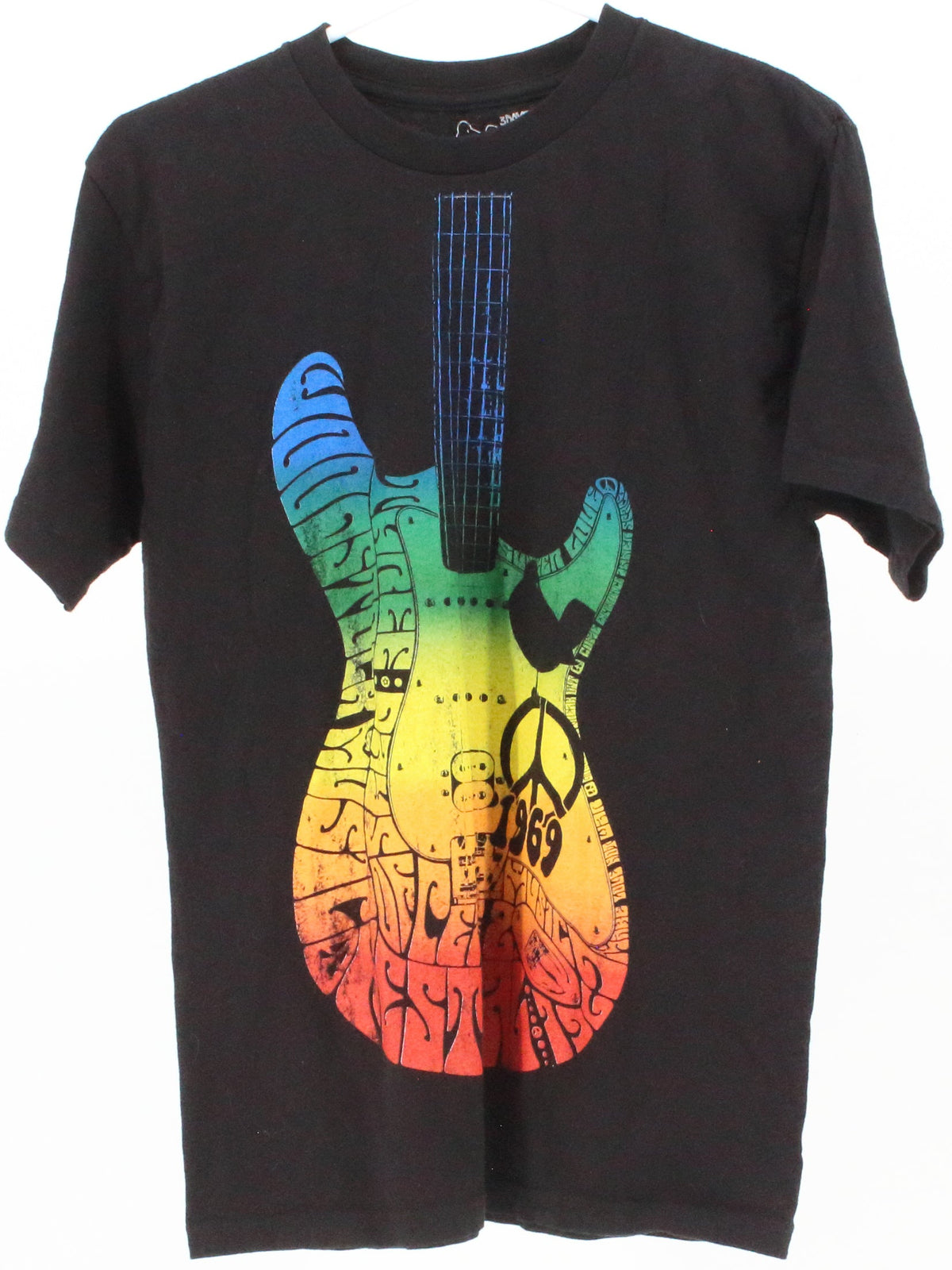 Woodstock Black Front Print T-Shirt