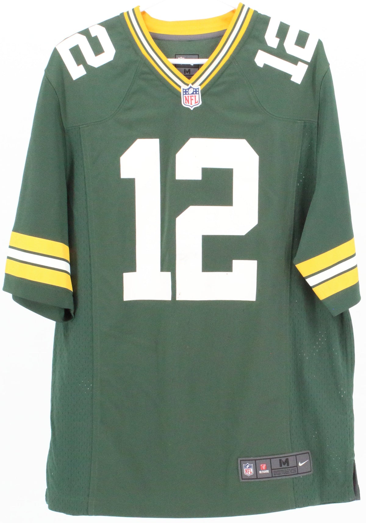 Nike NFL Players 12 Rodgers Green and Yellow Jersey