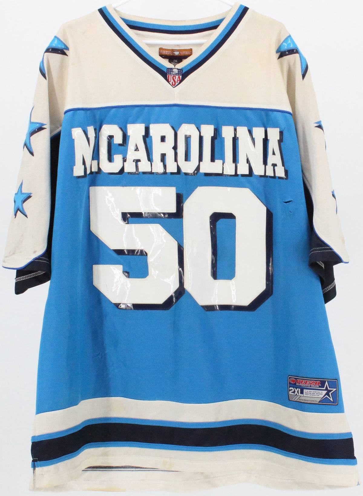 Veezo Wear USA N.Carolina 50 Blue and White Jersey