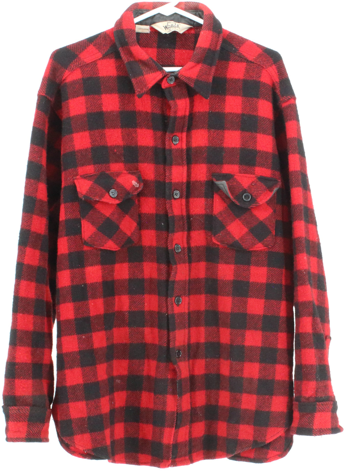 Woolrich Red and Black Plaid Wool Shacket