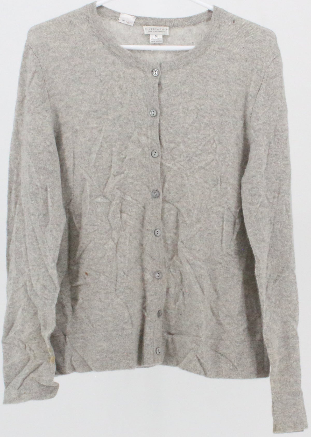 Investments Grey Cashmere Cardigan Sweater