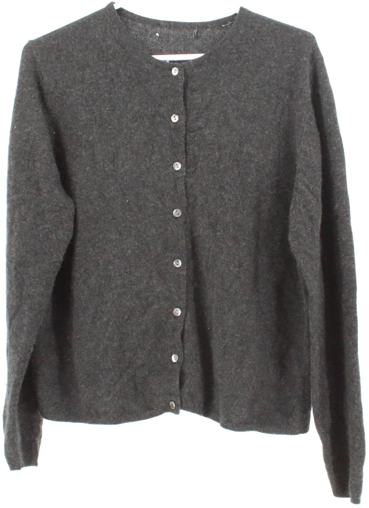 Dark Grey Cashmere Cardigan Sweater