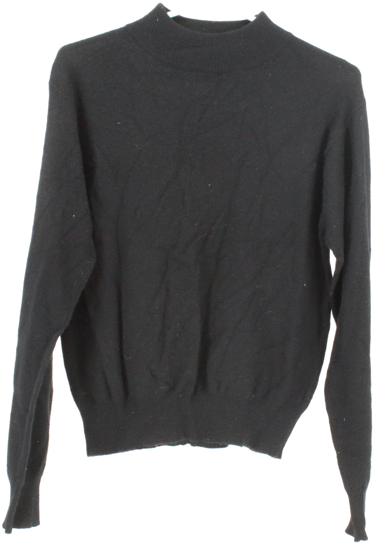 Jacobson's Black Mock Neck Cashmere Sweater