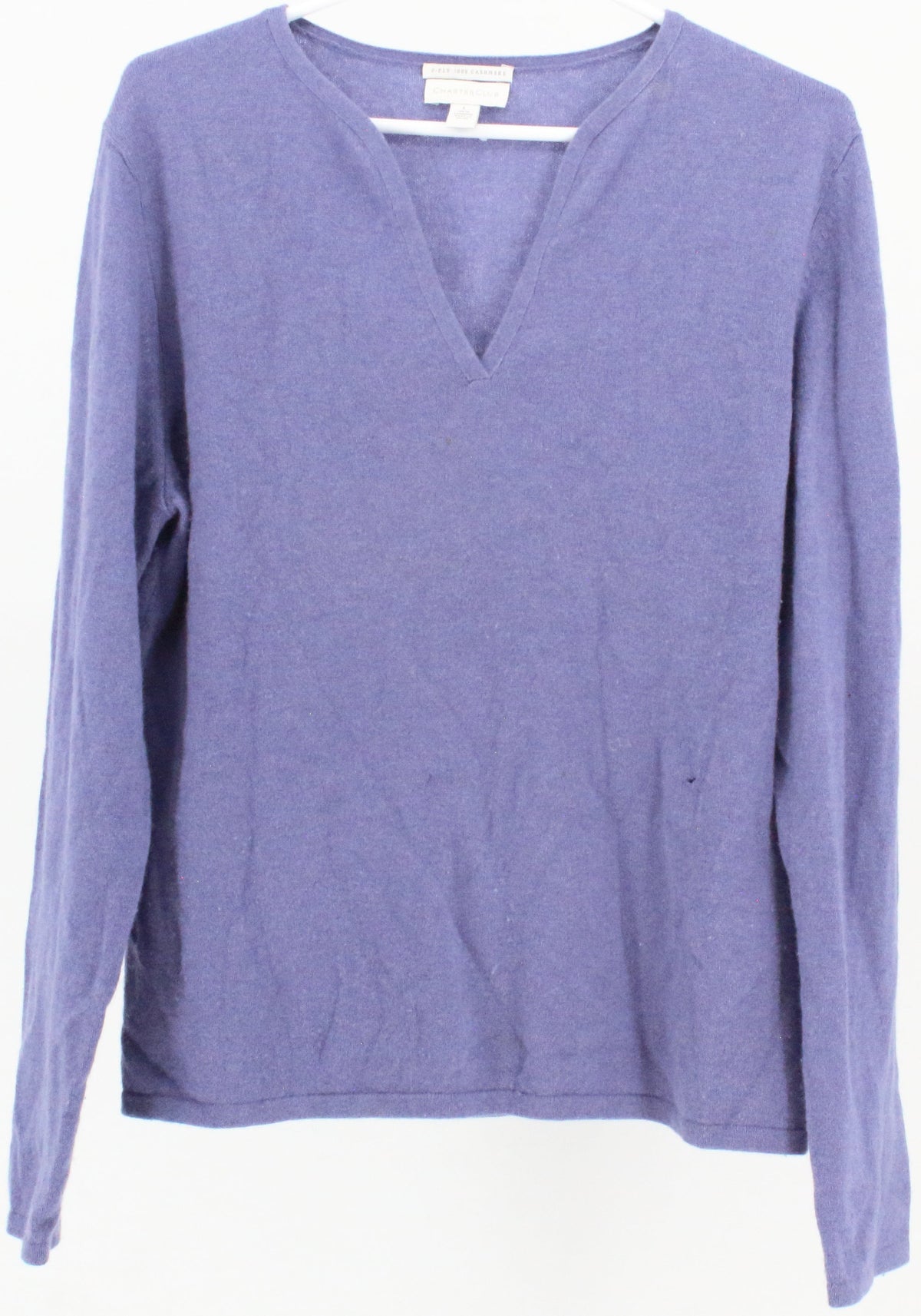 Charter Club Purple V Neck Cashmere Sweater