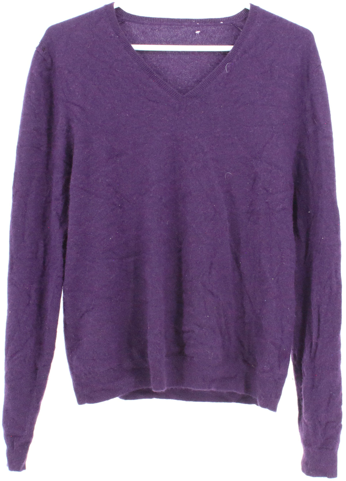 Dark Purple V Neck Cashmere Sweater