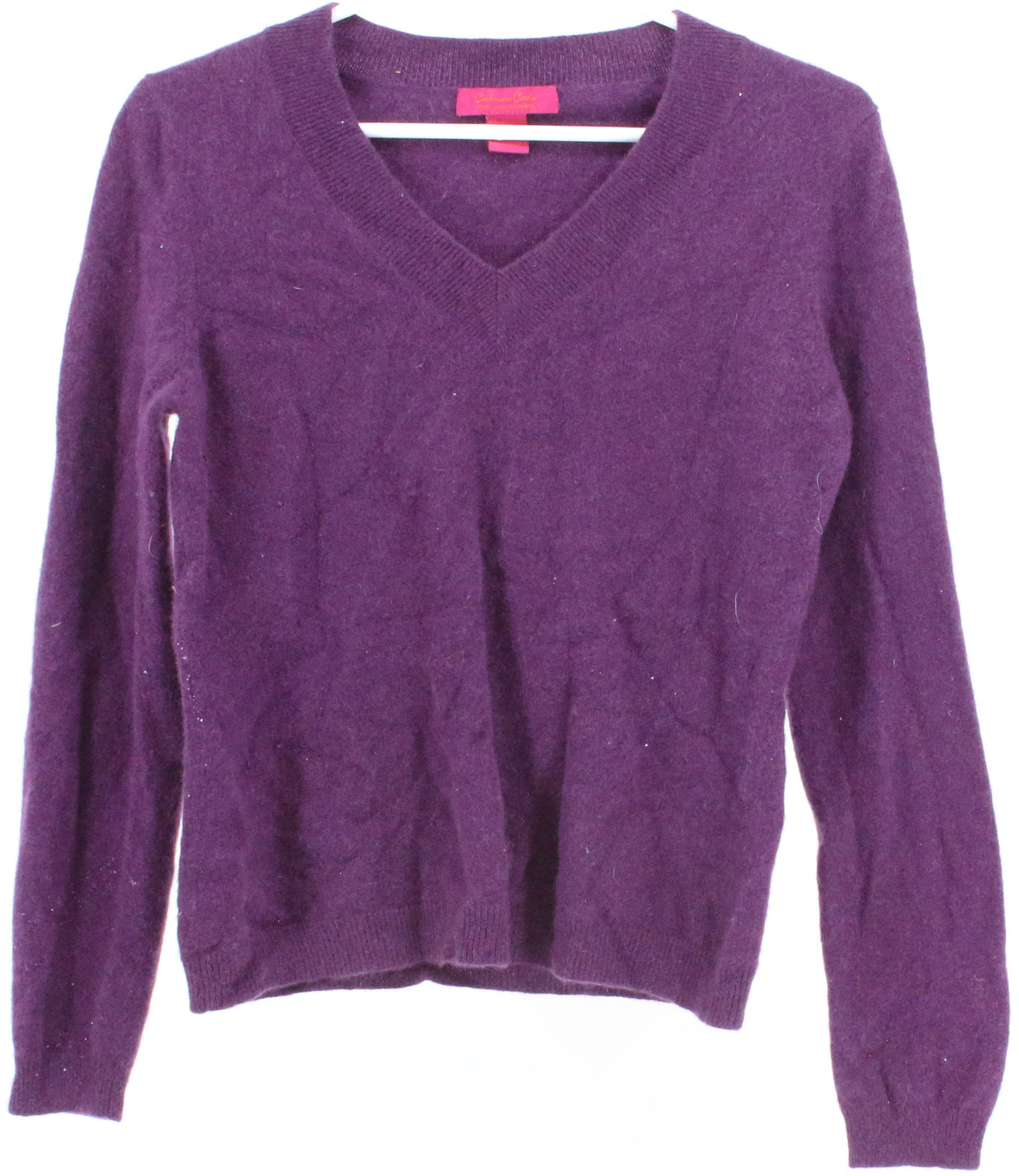 Cashmere Cache Purple V Neck Sweater