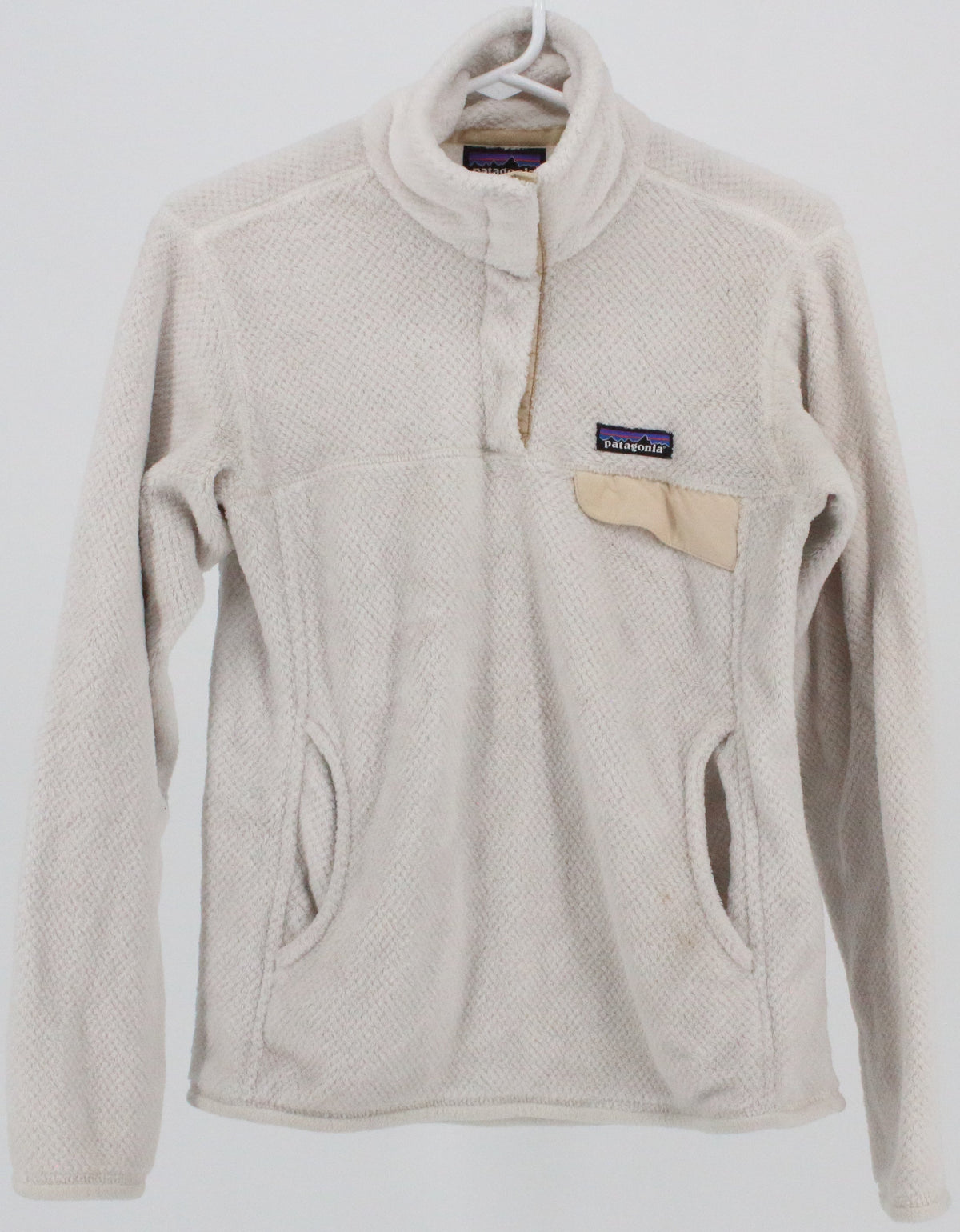 Patagonia White and Beige Front Pocket Women's Fleece