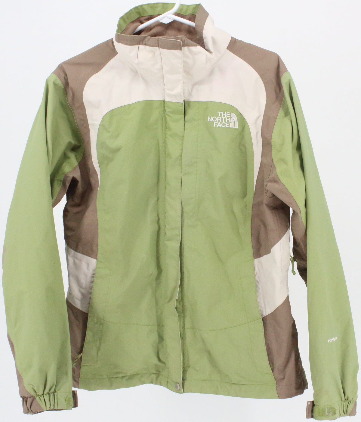 The North Face HyVent Light Green Beige and Off White Women's Jacket