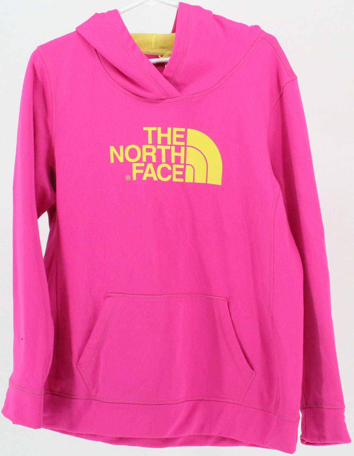 The North Face Pink and Yellow Hooded Women's Sweatshirt